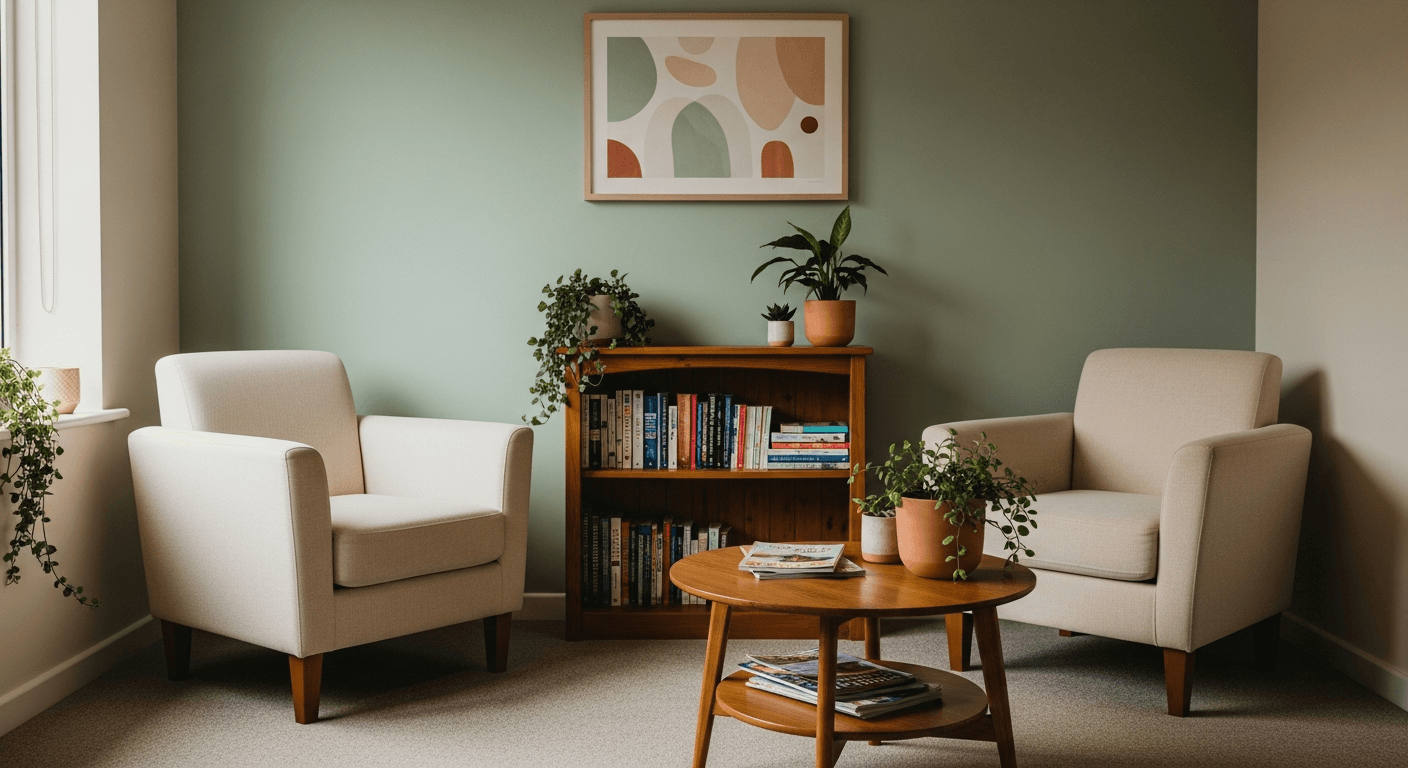 Welcoming reception area of SHARE Therapy & Wellness