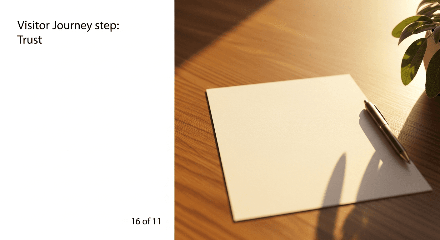 Clean paper and pen on warm wooden desk in morning light